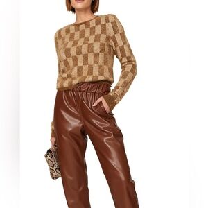 Nanushka Checkered Tan and Brown Sweater